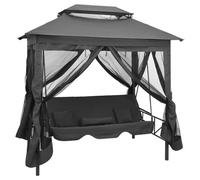 Vidaxl Balancelle Convertible À Auvent Anthracite 220x160x240 Cm Acier