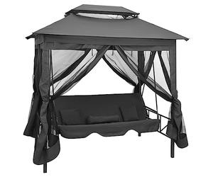 vidaXL Balancelle Convertible à auvent Anthracite 220x160x240 cm Acier