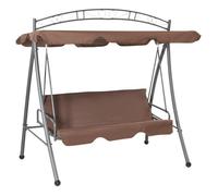 vidaXL Balancelle convertible d'extérieur en acier avec auvent Café