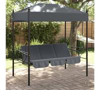 Vidaxl Balancelle De Jardin Avec Auvent Gris Foncé Acier