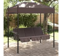 Vidaxl Balancelle De Jardin Avec Auvent Marron Café Acier