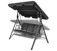 vidaXL Balancelle de jardin avec auvent noir 41421