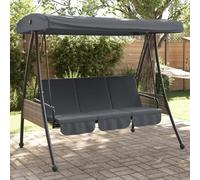Vidaxl Balancelle De Jardin Avec Auvent Réglable Gris Foncé Acier