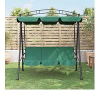 vidaXL Balancelle de jardin avec auvent vert 198 cm tissu et acier
