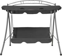 vidaXL Balancelle de jardin avec fonction lit et toit 198×120×205 cm acier