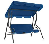 vidaXL Balancelle de Jardin Chaise de Balançoire de Terrasse Balançoire d'Exterieur Arrière-coure Toit à Baldaquin Bleu Foncé 170x110x153 cm Tissu