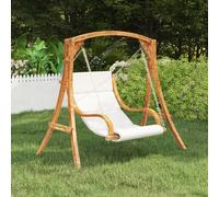 Epicéa Massif Balancelle avec Coussin Finition en Teck Multicolore vidaXL