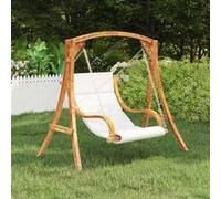 Epicéa Massif Balancelle avec Coussin Finition en Teck Multicolore vidaXL