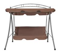 vidaXL Balancelle convertible d'extérieur avec auvent Café