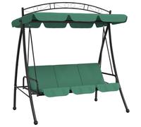 vidaXL Balancelle de jardin avec auvent vert 198 cm tissu et acier