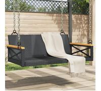 vidaXL Balancelle suspendue 109x62x40 cm résine tressée noire 2 personnes