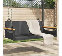 vidaXL Balancelle noir 109x62x40 cm résine tressée, chaise suspendue, siège de balançoire, chaise suspendue en rotin, chaise 368143