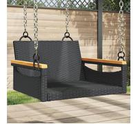 vidaXL Balancelle Résine tressée salon de jardin 2 personnes Noir