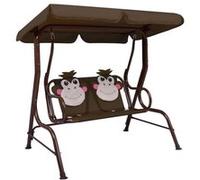 Vidaxl Balancelle Pour Enfants Marron 115x75x110 Cm Tissu