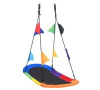 vidaXL Balançoire nid d'oiseau 165x70 cm Multicolore – H max. 180 cm – Rembourrage mousse