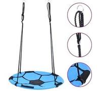 vidaXL Balançoire Nid d'Oiseau Motif de Ballon de Foot Ensemble de Jeu Siège de Balançoire Jouet pour Enfants Extérieur 93145 Bleu G