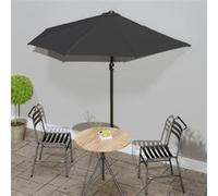 vidaXL Parasol de balcon avec mât en aluminium Noir 270x135x245cm Demi 312500