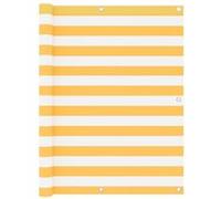 vidaXL Balkonscherm 120x400 cm oxford stof wit en geel134909 Blanc G