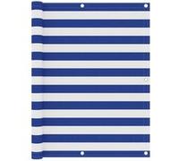 Vidaxl Écran De Balcon Blanc Et Bleu 120x600 Cm Tissu Oxford Blanc