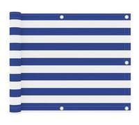 vidaXL Balkonscherm 75x300 cm oxford stof wit en blauw134912 Blanc G