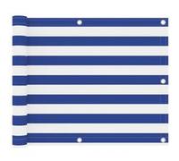 Balkonscherm 75x400 cm oxford stof wit en blauw134913