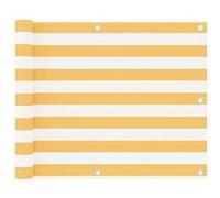 vidaXL Balkonscherm 75x400 cm oxford stof wit en geel134901 Blanc G