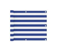 Vidaxl Écran De Balcon Blanc Et Bleu 75x500 Cm Tissu Oxford Blanc