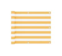 vidaXL Ecran de Balcon Brise-vue Brise-vent de Jardin Ecran de Protection Ecran d'Intimité Extérieur Imperméable Blanc et Jaune 75x500 cm Tissu