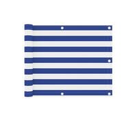 Vidaxl Écran De Balcon Blanc Et Bleu 75x600 Cm Tissu Oxford Blanc
