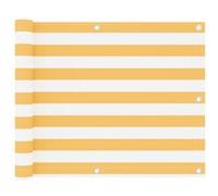 Vidaxl Écran De Balcon Blanc Et Jaune 75x600 Cm Tissu Oxford Jaune