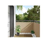 vidaXL Ecran de Balcon Brise-vue Brise-vent de Jardin Ecran de Protection Ecran d'Intimité Extérieur Imperméable Beige 90x500 cm Tissu Oxford Beige