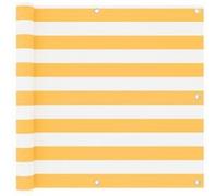 Vidaxl Écran De Balcon Blanc Et Jaune 90x600 Cm Tissu Oxford Jaune