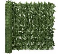 Ecran de Balcon avec Feuilles Clôture de Balcon Brise-vent Ecran d'Intimité Ecran de Protection Jardin Terrasse Extérieur Vert Foncé 600x75 cm