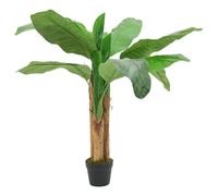 vidaXL Bananier artificiel 9 feuilles 120 cm avec pot en plastique vert