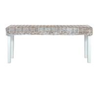 Bois d'acajou Massif Banc 110 cm Rotin Naturel Kubu Entrée Salon vidaXL