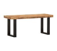 vidaXL Massif Banc Meuble de Salle de Séjour Banc de Salon Banc de Couloir Entrée Maison Intérieur 110 cm Acier Bois de Manguier Brut