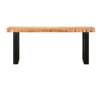 Vidaxl Banc 110 Cm Bois De Manguier Brut Massif Et Acier Multicolore