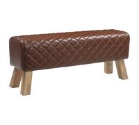 vidaXL Banc 110 x 30 x 45 cm Cuir véritable Marron Diamant
