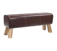 vidaXL Banc 110 x 30 x 45 cm Cuir véritable Marron foncé