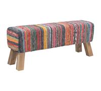 vidaXL Banc 110 x 30 x 45 cm Cuir véritable Multicolore