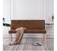 vidaXL Banc 139,5 cm Marron Similicuir daim
