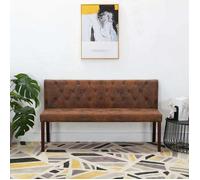 vidaXL Banc 148,5 cm Similicuir daim Marron