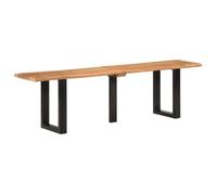 Bois d'Acacia Solide Banc au Bord Naturel du Bois 110 cm Acier Salon vidaXL