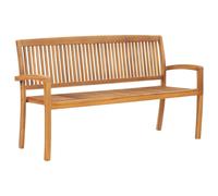 Vidaxl Banc 3 Places Empilable De Jardin 159 Cm Bois De Teck Solide