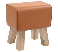 vidaXL Banc 40 x 30 x 45 cm Cuir véritable Marron