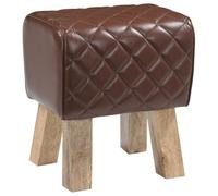 vidaXL Banc 40 x 30 x 45 cm Cuir véritable Marron Diamant
