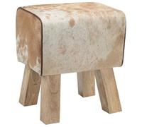 vidaXL Banc 40 x 30 x 45 cm Cuir véritable Marron et Blanc