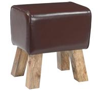 vidaXL Banc 40 x 30 x 45 cm Cuir véritable Marron foncé