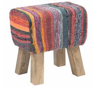 vidaXL Banc 40 x 30 x 45 cm Cuir véritable Multicolore