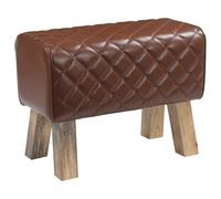 vidaXL Banc 60 x 30 x 45 cm Cuir véritable Marron Diamant